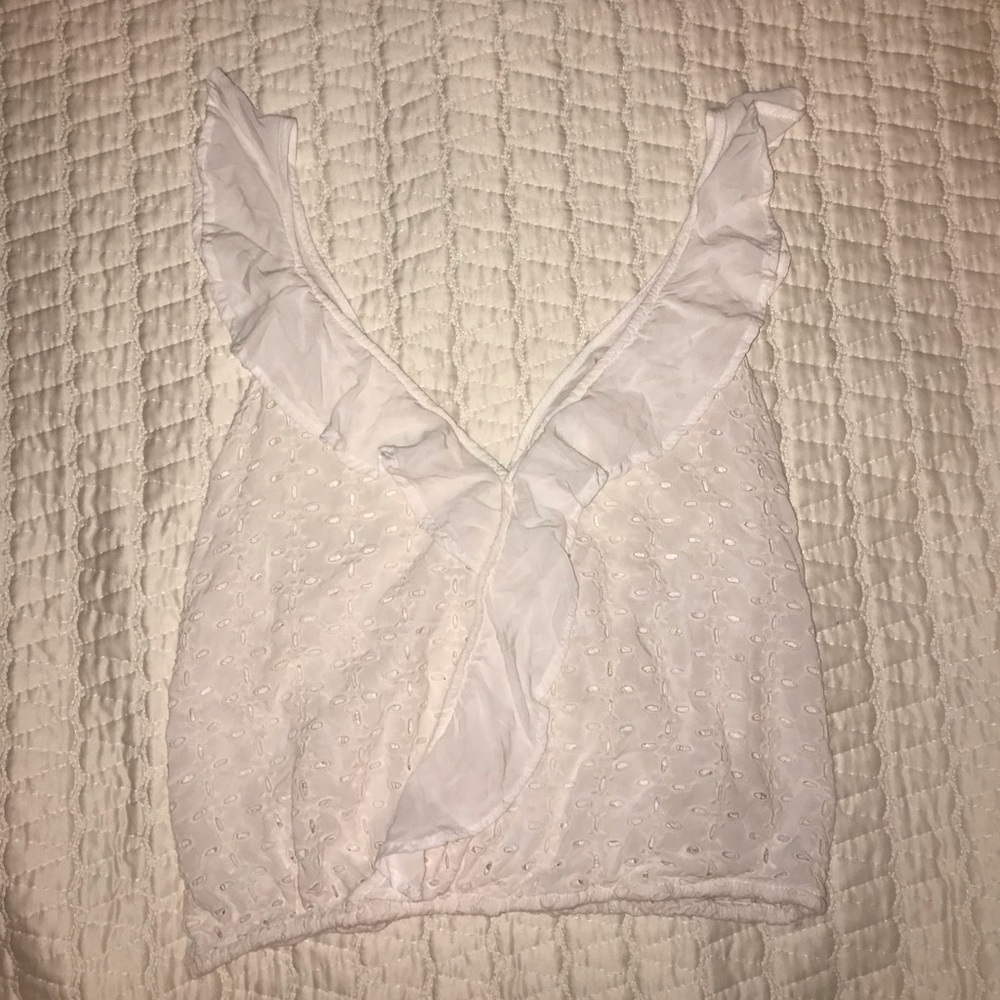 Flower eyelit ruffle tank tank top - Picture 4 of 6